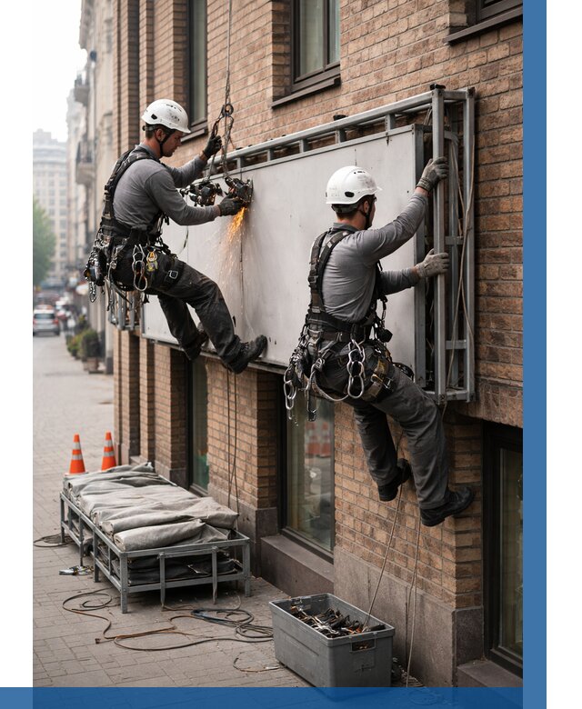 Демонтаж рекламной вывески в Мариинске от 6629 р. | ВЫСОТНИК-Мрн