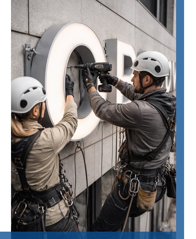 Монтаж световых букв в Мариинске от 3059 р. под ключ ВЫСОТНИК-Мрн