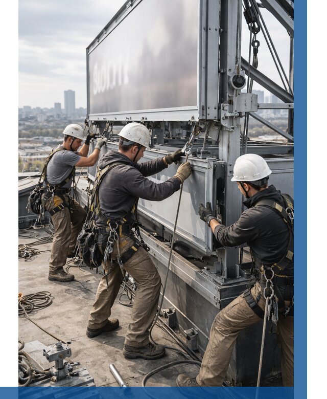 Монтаж крышной рекламной конструкции в Мариинске от 61188 р.|ВЫСОТНИК-Мрн