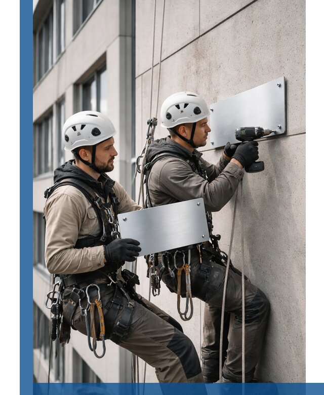 Монтаж табличек и указателей в Мариинске для зданий и сооружений