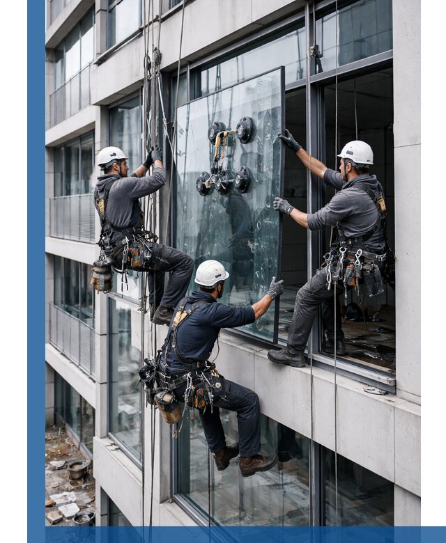 Фасадное остекление и монтаж витражей зданий в Мариинске под ключ