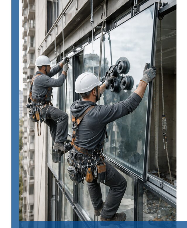 Витражное остекление фасадов и лоджий в Мариинске под ключ