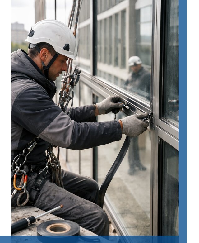 Ремонт витражных конструкций в Мариинске от 3569 р. | ВЫСОТНИК-Мрн