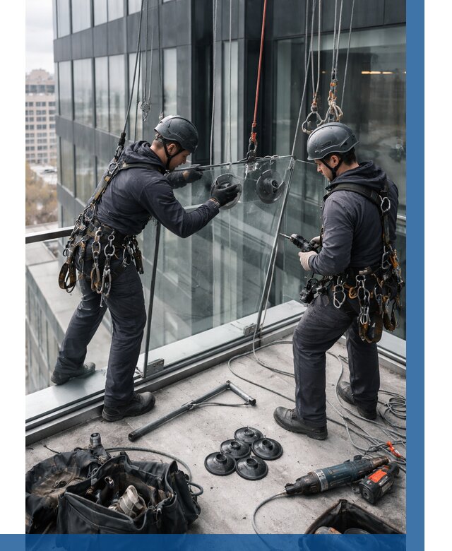 Монтаж стеклянных ограждений в Мариинске от 2550 р. | ВЫСОТНИК-Мрн