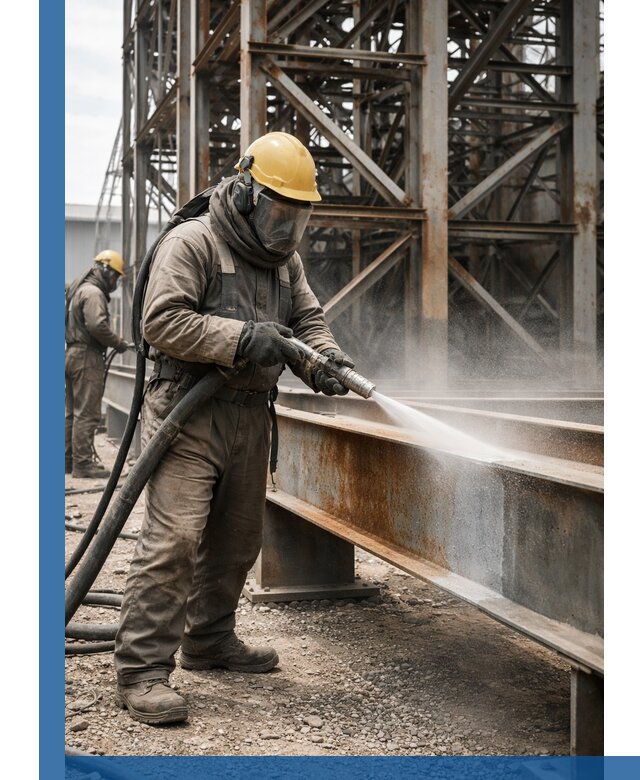 Пескоструйная очистка металлоконструкций в Мариинске промышленная