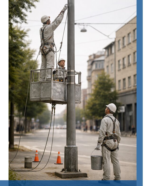 Покраска опор освещения в Мариинске от 5099 р. | ВЫСОТНИК-Мрн