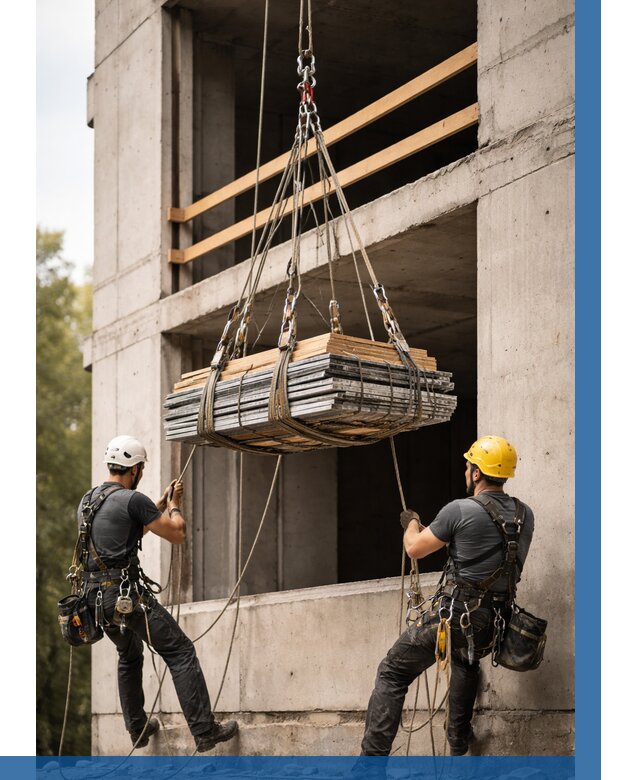 Подъем материала на этаж веревками в Мариинске от 1530 р. | ВЫСОТНИК-Мрн