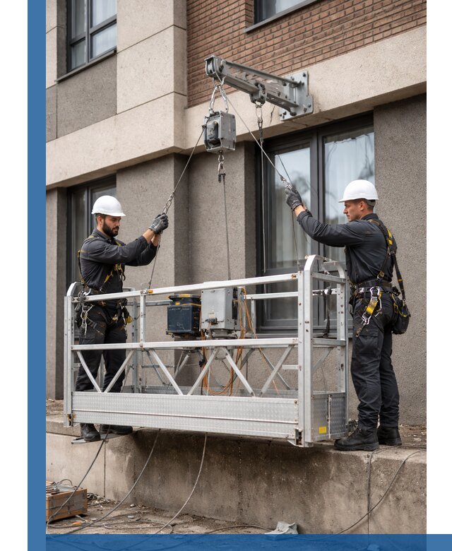 Монтаж и подъем фасадной люльки в Мариинске с гарантией безопасности