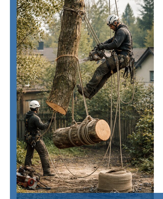 Валка деревьев частями в Мариинске, безопасно и аккуратно