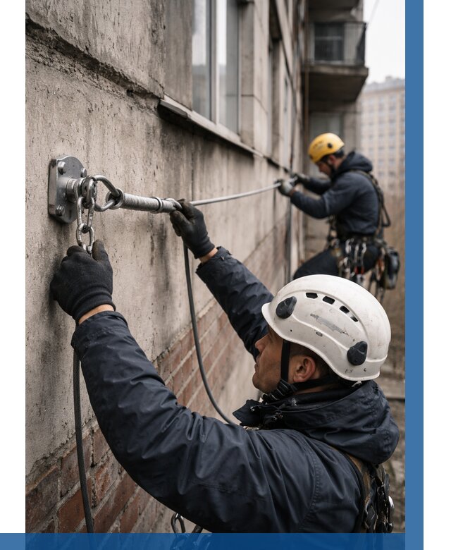 Монтаж анкерных линий в Мариинске от 3059 р. | ВЫСОТНИК-Мрн